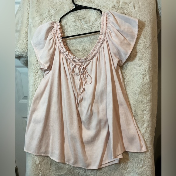 Pink puffer loose fitting blouse - Picture 1 of 2